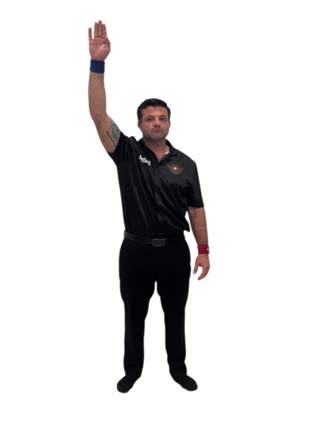 Announcing winner of match gesture
